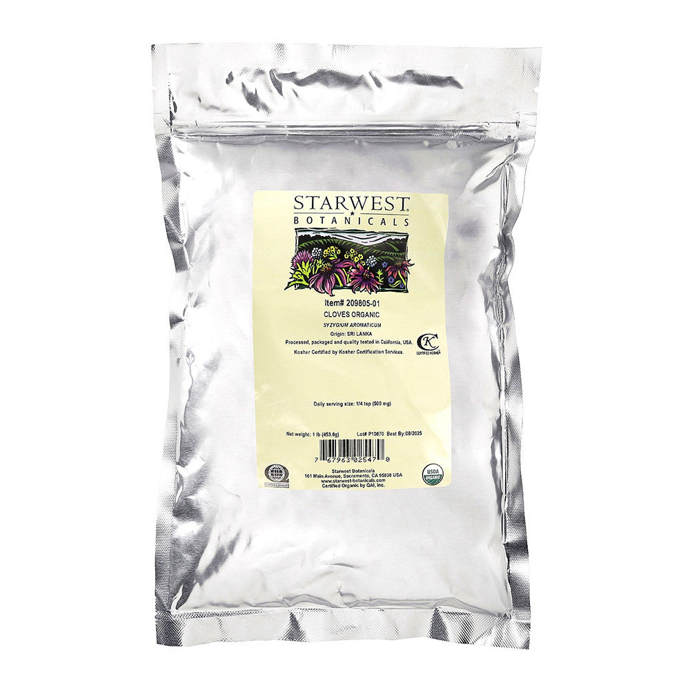 Starwest Botanicals Organic Cloves Whole, 16 Oz